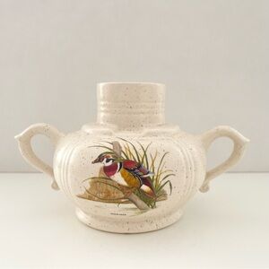 Vintage American Wigeon Wood Duck Art Ceramic Candleholder Country House Lodge